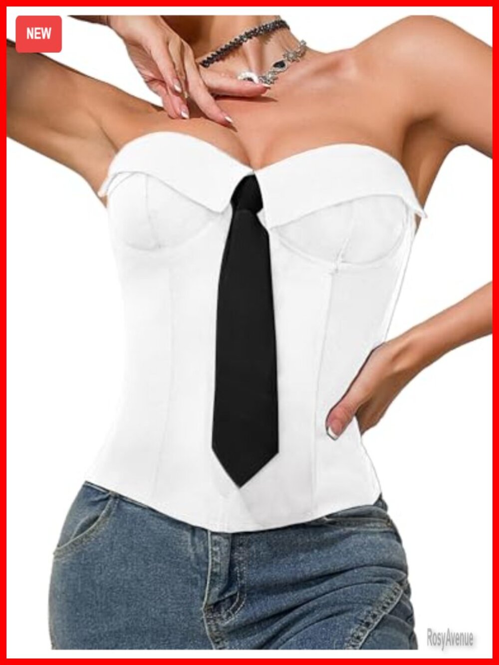 Strapless Corset Top Tummy Control Slim Boned Bustier with Tie Party